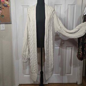 TopShop Womens 8 Knit Crochet Cardigan Long Cozy